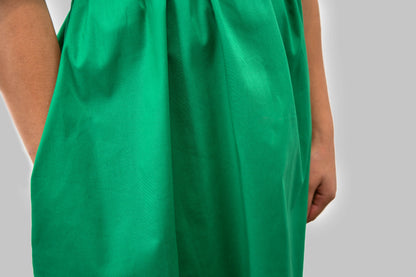 Green Cotton Dress with Pockets