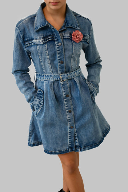 Denim Dress with Pockets