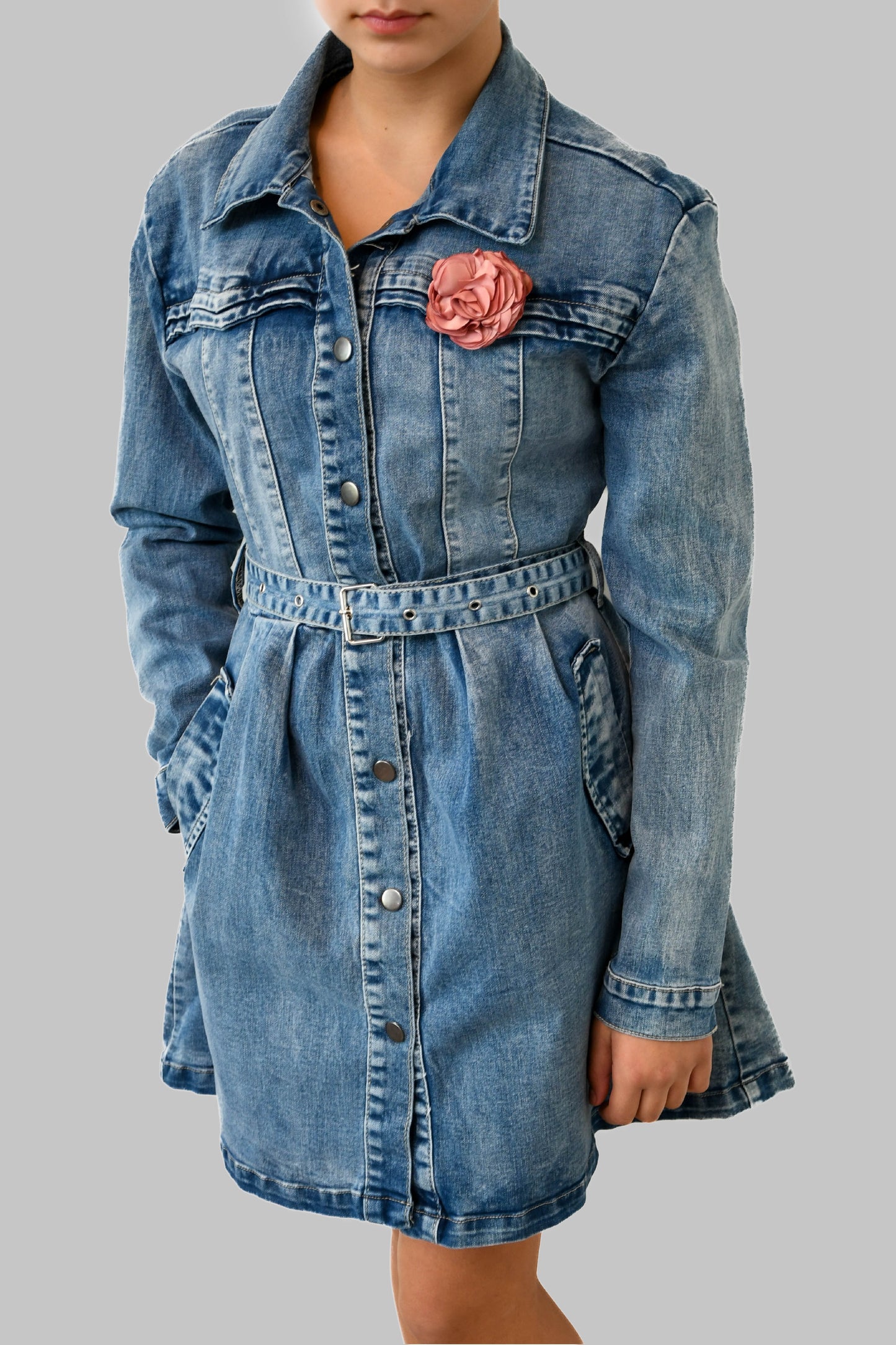 Denim Dress with Pockets