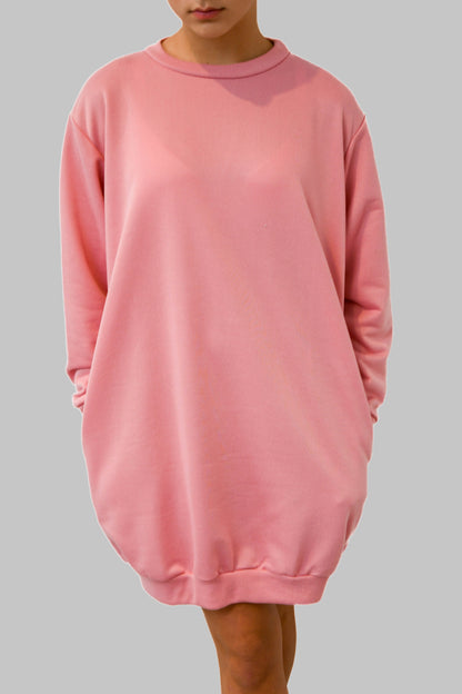 Pink Jumper Dress with Pockets