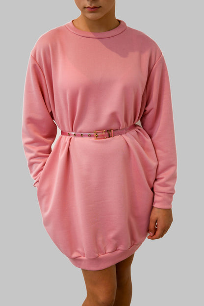 Pink Jumper Dress with Pockets