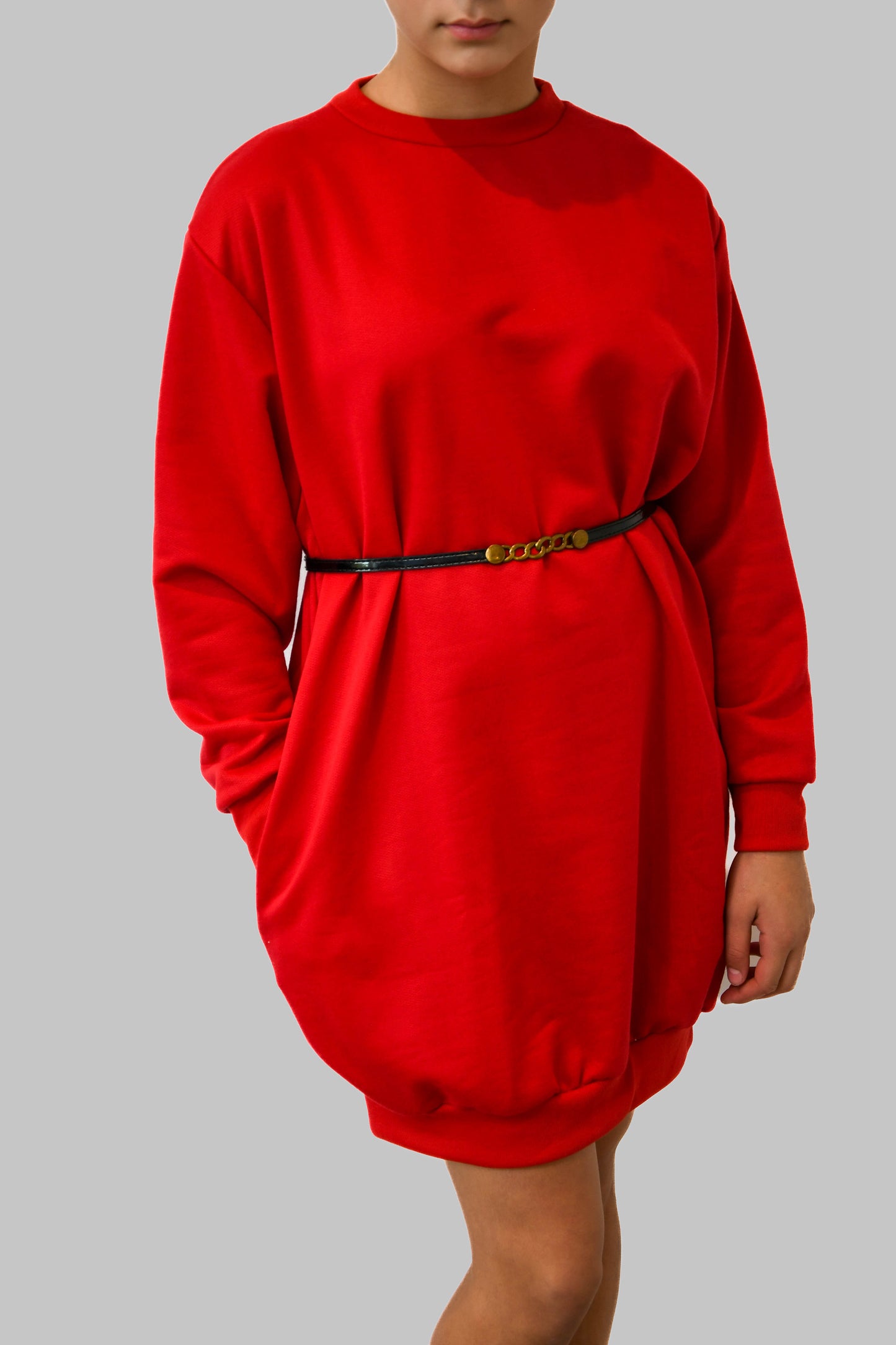 Red Jumper Dress with Pockets