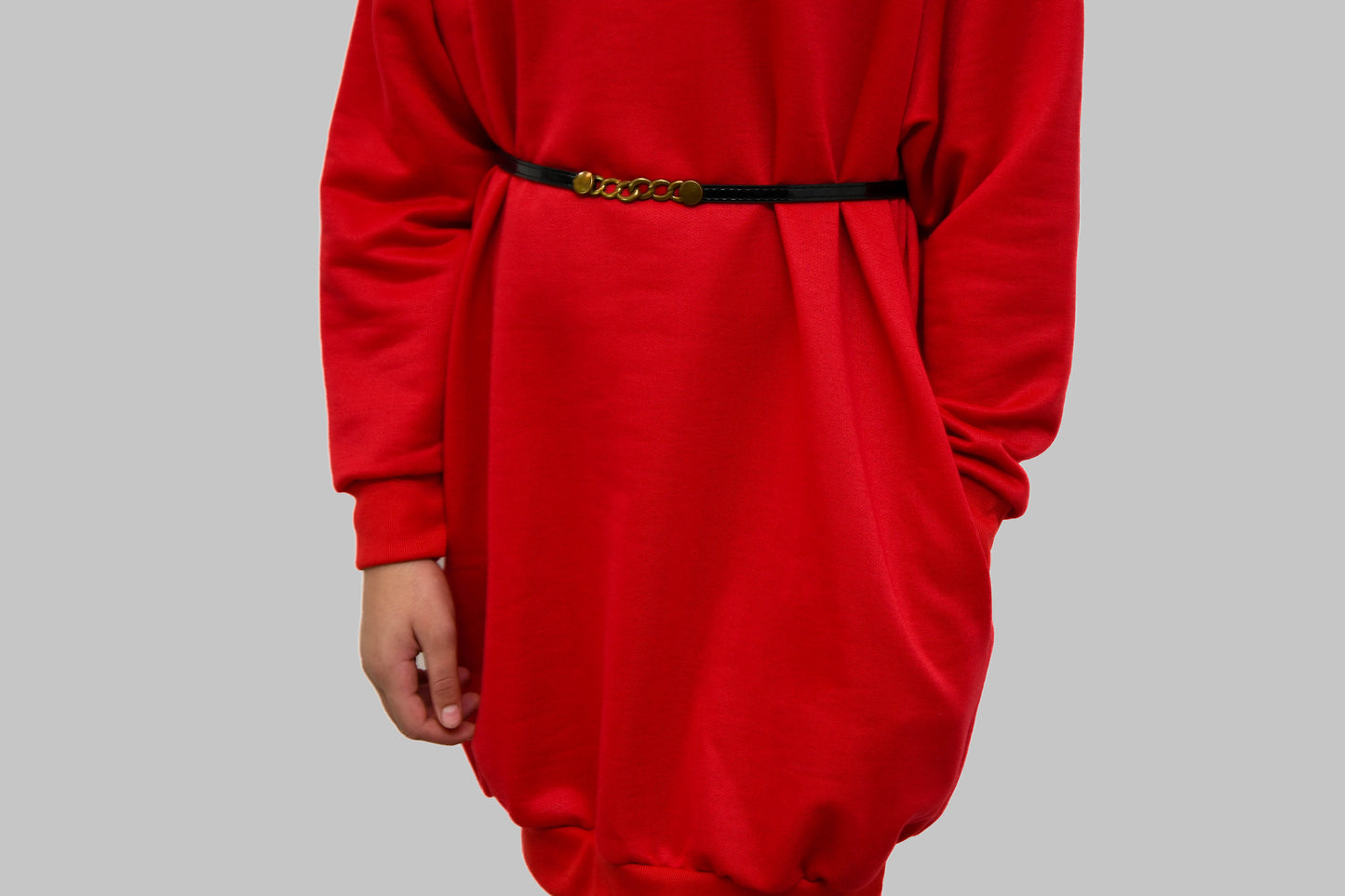 Red Jumper Dress with Pockets