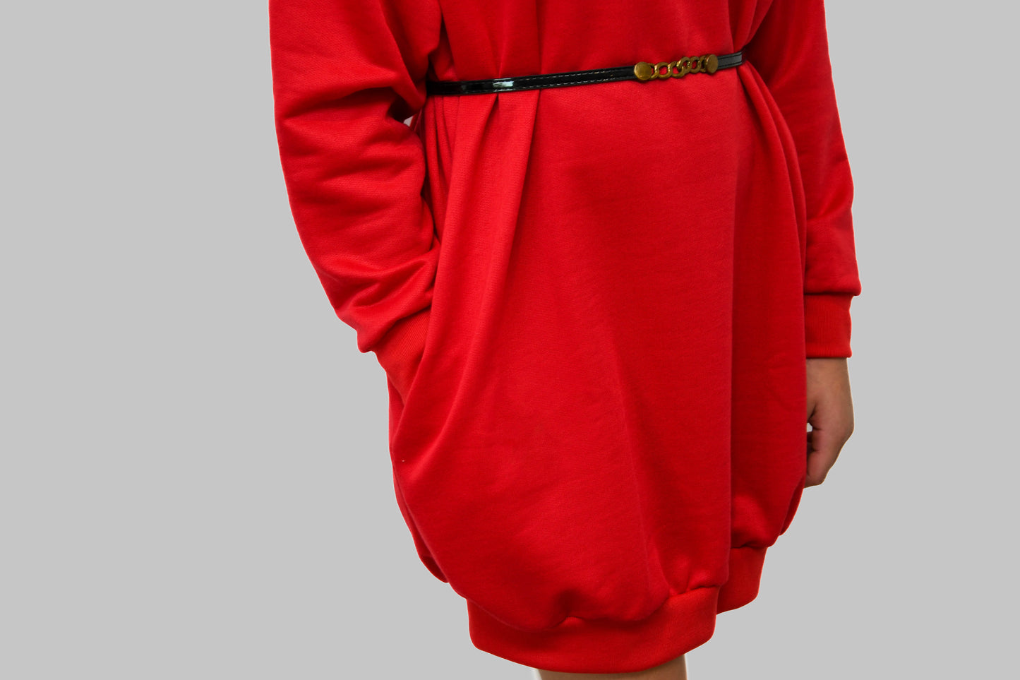 Red Jumper Dress with Pockets