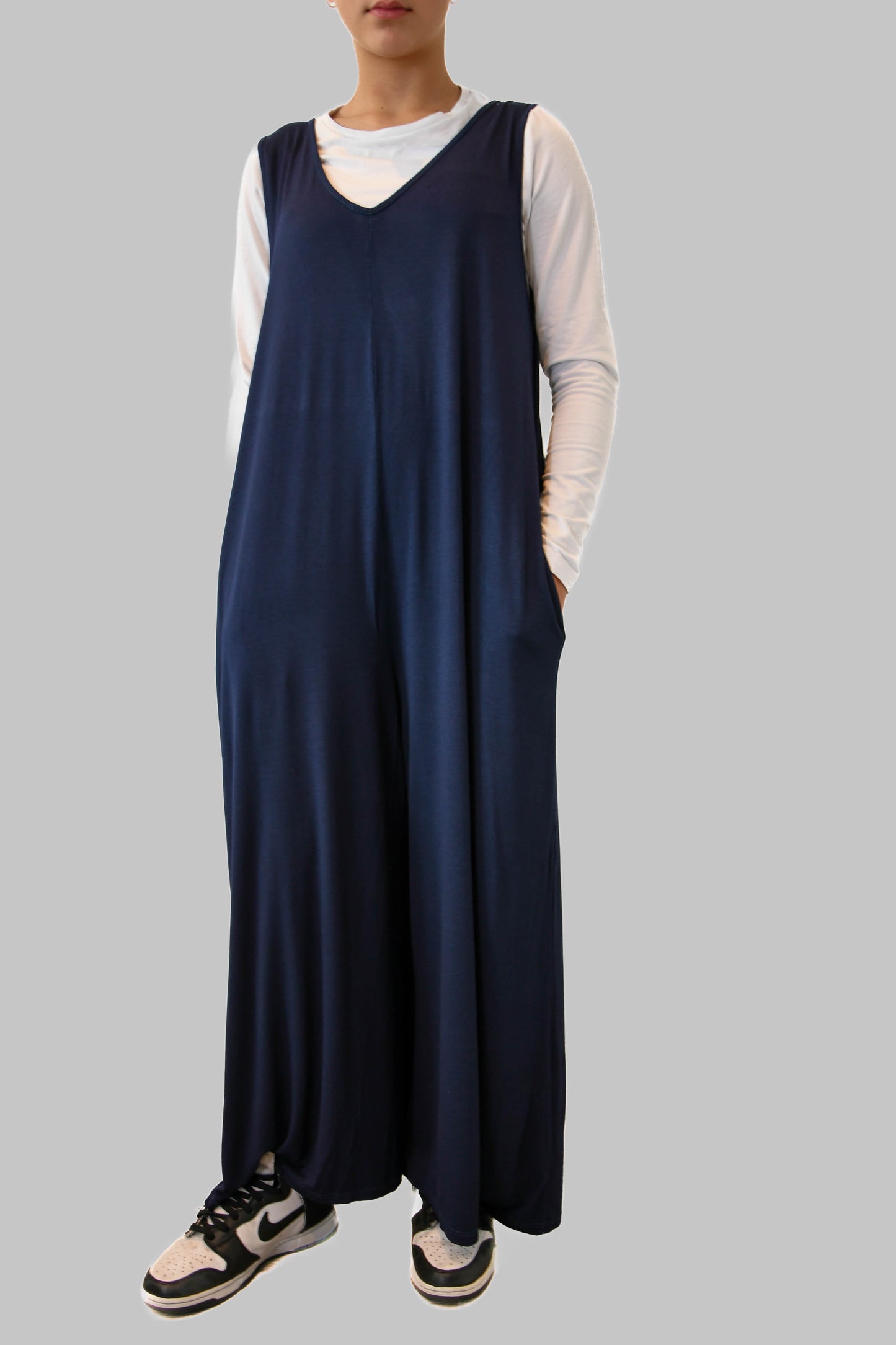 Dark Blue Jumpsuit with Pockets