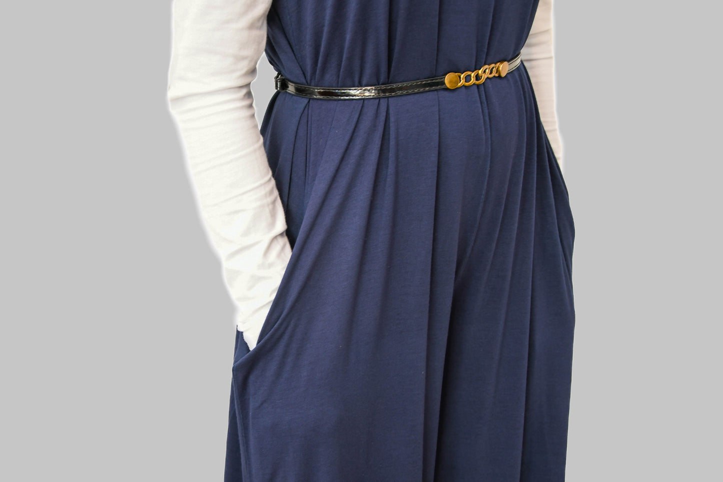 Dark Blue Jumpsuit with Pockets