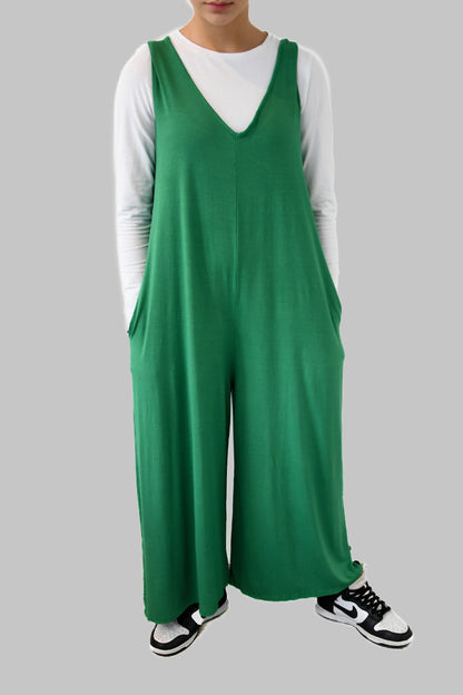 Green Jumpsuit with Pockets