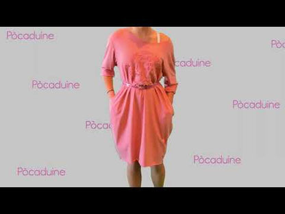 Pink New York T-Shirt Dress with Pockets