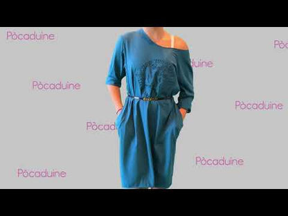 Blue New York T-Shirt Dress with Pockets