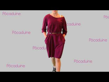 Burgundy New York T-Shirt Dress with Pockets