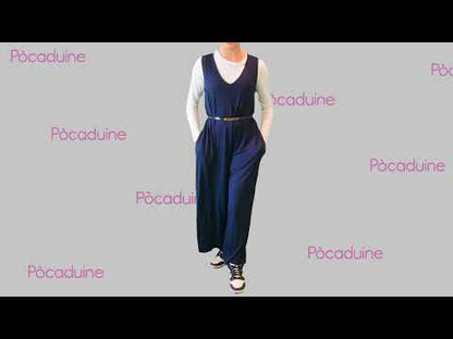 Dark Blue Jumpsuit with Pockets